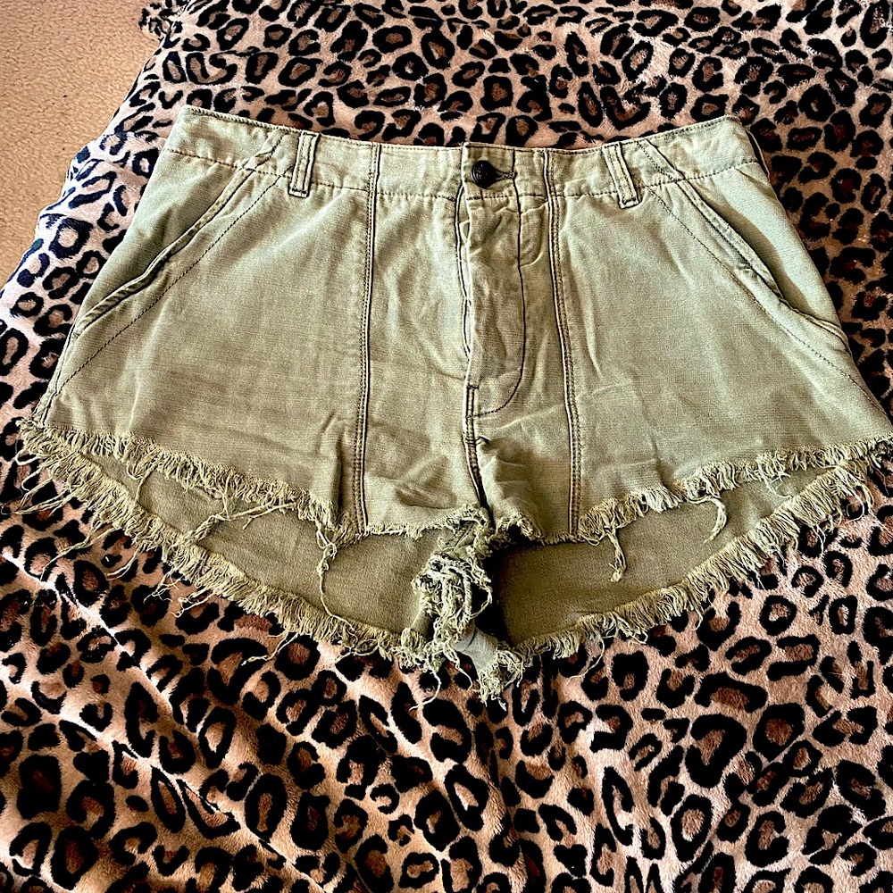 Green khaki free people shorts
